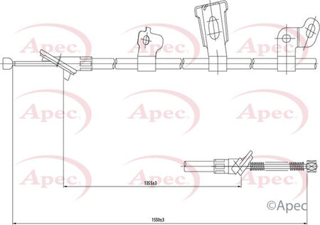 Apec CAB1443 Cable Pull, parking brake - 1