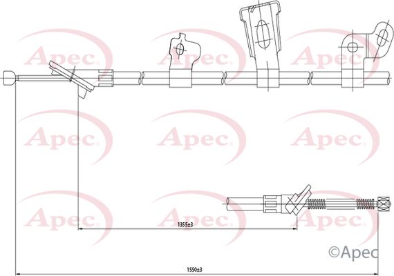 Apec CAB1443 Cable Pull, parking brake - 1