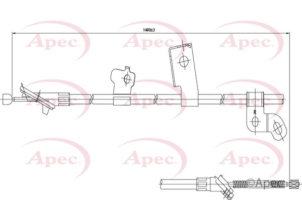 Apec CAB1444 Cable Pull, parking brake - 1