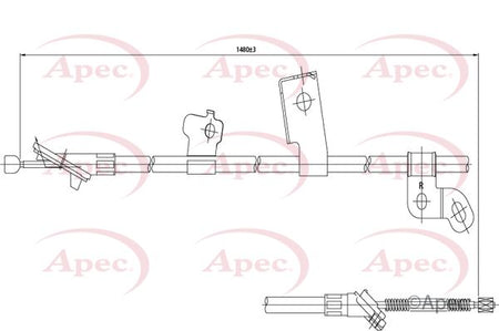 Apec CAB1444 Cable Pull, parking brake - 1