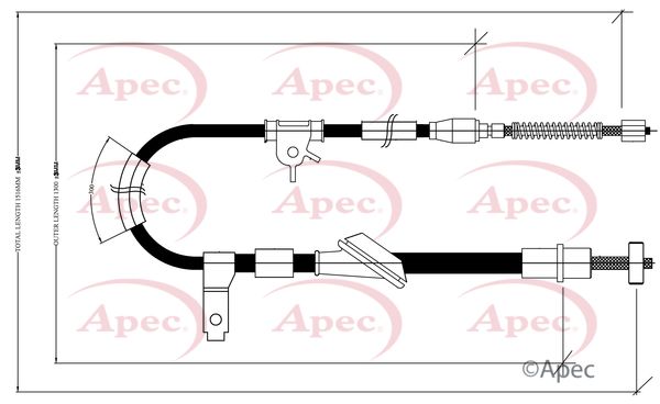 Apec CAB1445 Cable Pull, parking brake - 1