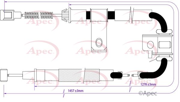 Apec CAB1446 Cable Pull, parking brake - 1