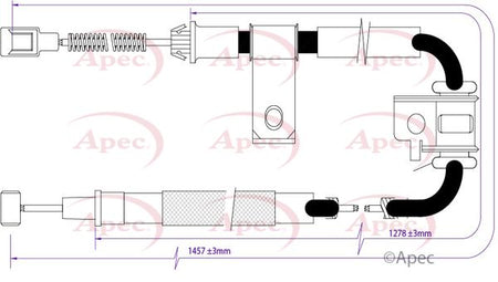 Apec CAB1446 Cable Pull, parking brake - 1
