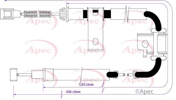 Apec CAB1447 Cable Pull, parking brake - 1