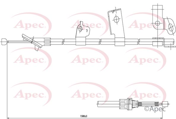 Apec CAB1448 Cable Pull, parking brake - 1