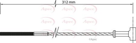 Apec CAB1452 Cable Pull, parking brake - 1