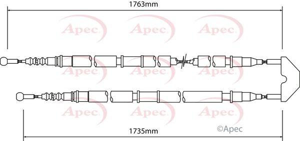 Apec CAB1457 Cable Pull, parking brake - 1