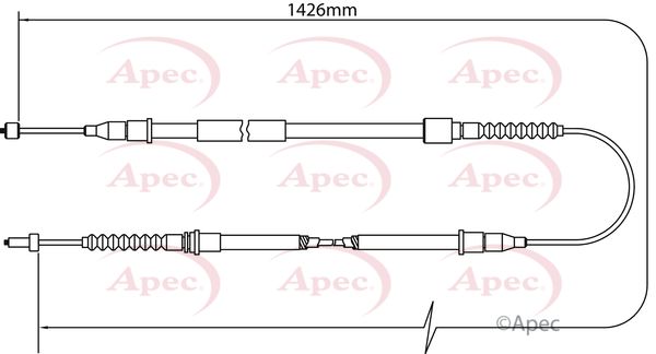 Apec CAB1468 Cable Pull, parking brake - 1