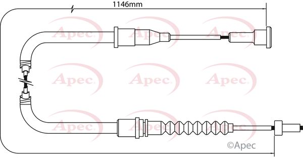 Apec CAB1473 Cable Pull, parking brake - 1