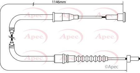 Apec CAB1473 Cable Pull, parking brake - 1