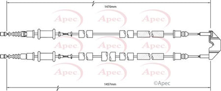 Apec CAB1475 Cable Pull, parking brake - 1