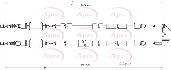 Apec CAB1475 Cable Pull, parking brake - 1