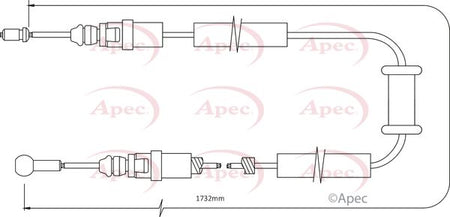Apec CAB1479 Cable Pull, parking brake - 1