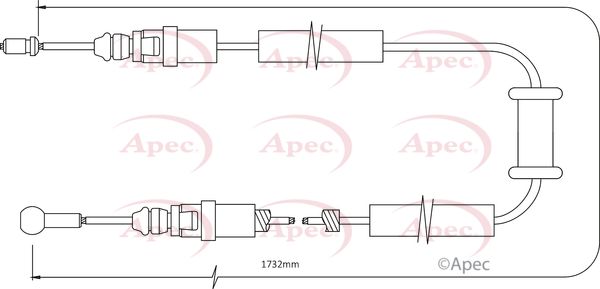 Apec CAB1479 Cable Pull, parking brake - 1
