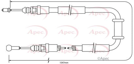Apec CAB1480 Cable Pull, parking brake - 1