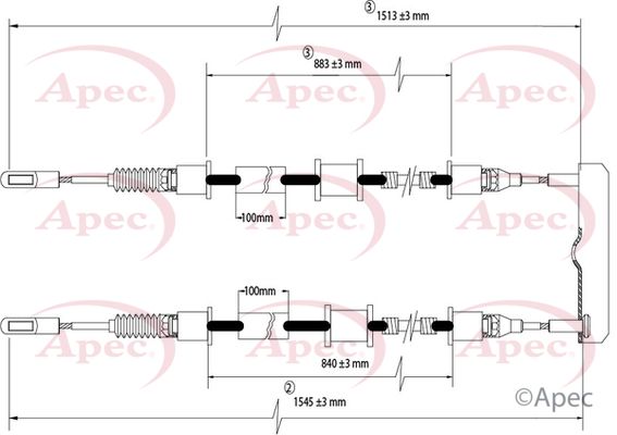 Apec CAB1483 Cable Pull, parking brake - 1