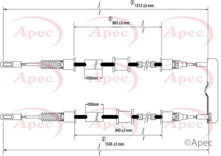 Apec CAB1483 Cable Pull, parking brake - 1