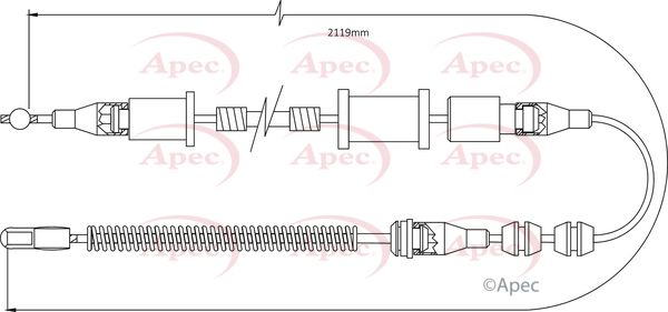 Apec CAB1484 Cable Pull, parking brake - 1