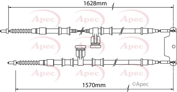 Apec CAB1490 Cable Pull, parking brake - 1