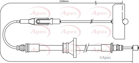 Apec CAB1491 Cable Pull, parking brake - 1