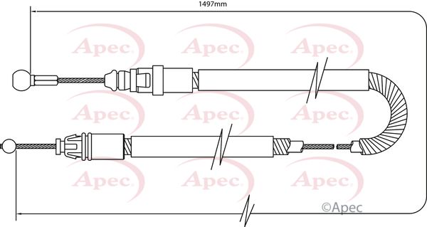 Apec CAB1493 Cable Pull, parking brake - 1