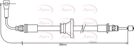 Apec CAB1496 Cable Pull, parking brake - 1