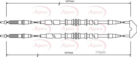 Apec CAB1497 Cable Pull, parking brake - 1