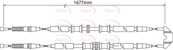 Apec CAB1501 Cable Pull, parking brake - 1