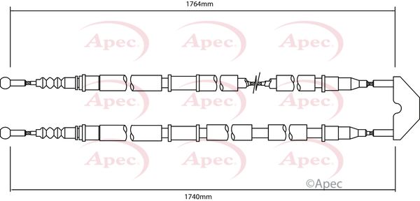 Apec CAB1502 Cable Pull, parking brake - 1
