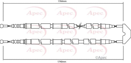 Apec CAB1502 Cable Pull, parking brake - 1