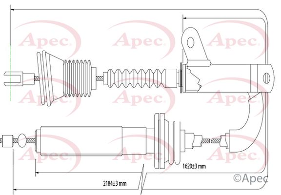 Apec CAB1504 Cable Pull, parking brake - 1