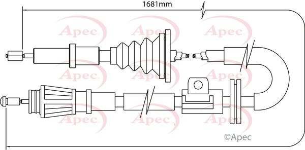Apec CAB1506 Cable Pull, parking brake - 1