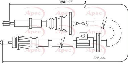 Apec CAB1506 Cable Pull, parking brake - 1
