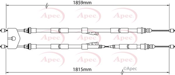 Apec CAB1507 Cable Pull, parking brake - 1
