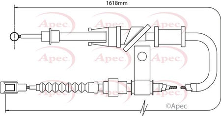 Apec CAB1508 Cable Pull, parking brake - 1