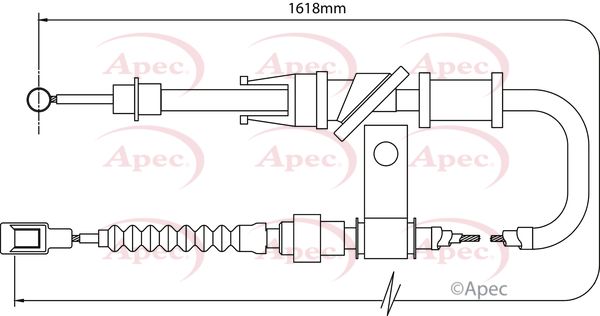 Apec CAB1508 Cable Pull, parking brake - 1