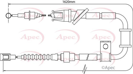 Apec CAB1509 Cable Pull, parking brake - 1