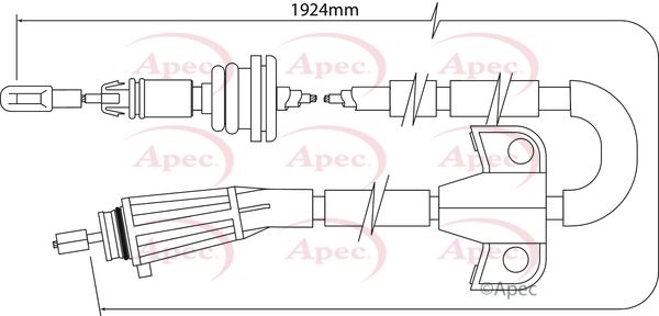 Apec CAB1510 Cable Pull, parking brake - 1