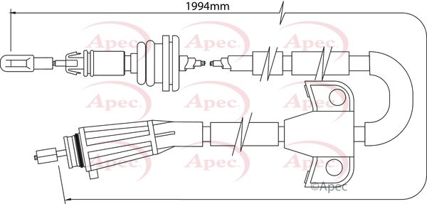 Apec CAB1511 Cable Pull, parking brake - 1