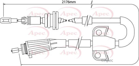 Apec CAB1513 Cable Pull, parking brake - 1