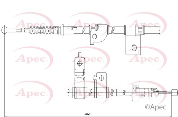 Apec CAB1515 Cable Pull, parking brake - 1
