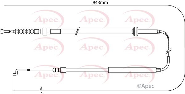 Apec CAB1520 Cable Pull, parking brake - 1