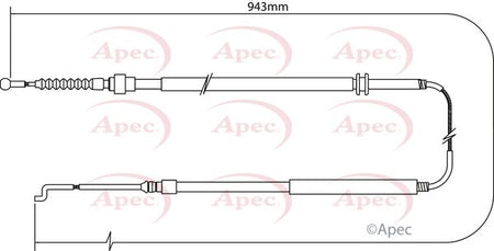 Apec CAB1520 Cable Pull, parking brake - 1