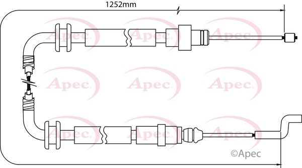 Apec CAB1522 Cable Pull, parking brake - 1