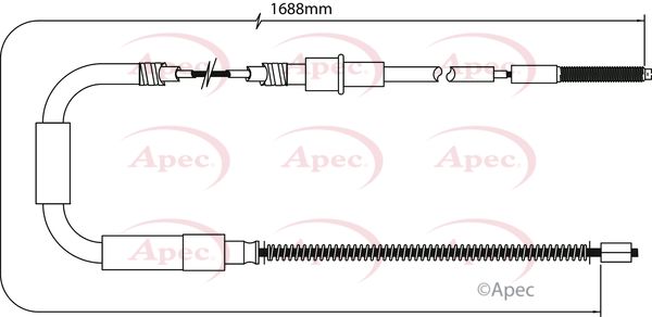 Apec CAB1525 Cable Pull, parking brake - 1