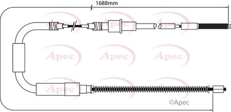 Apec CAB1525 Cable Pull, parking brake - 1
