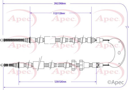 Apec CAB1526 Cable Pull, parking brake - 1