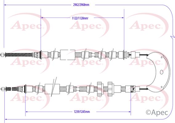 Apec CAB1526 Cable Pull, parking brake - 1