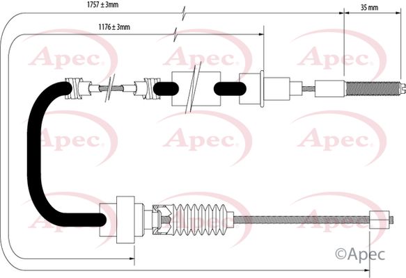 Apec CAB1527 Cable Pull, parking brake - 1