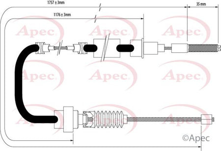 Apec CAB1527 Cable Pull, parking brake - 1